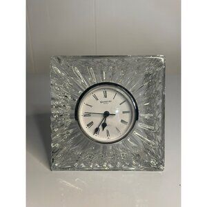 Waterford Crystal Quartz Desk Clock Jim O’Leary Design Clear Texture NOT WORKING